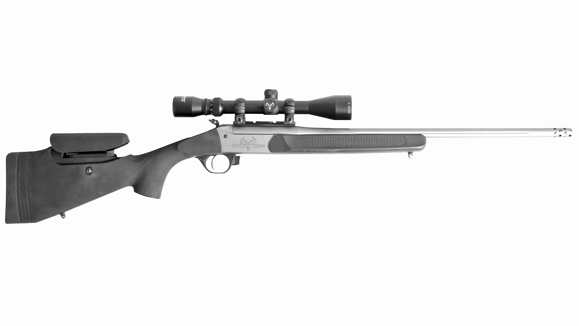 Right side of the Traditions Pro Series muzzleloader with a mounted scope.
