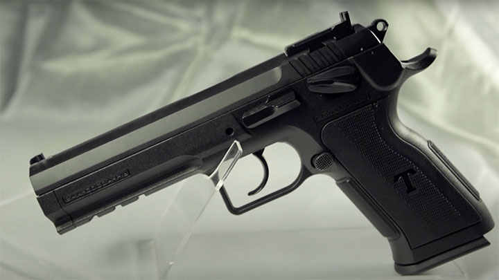 The Tanfoglio Witness P polymer-framed handgun.
