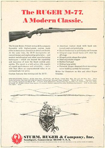 Sturm Ruger 1969 Model 77 American Riflemen Review and Advertisement 