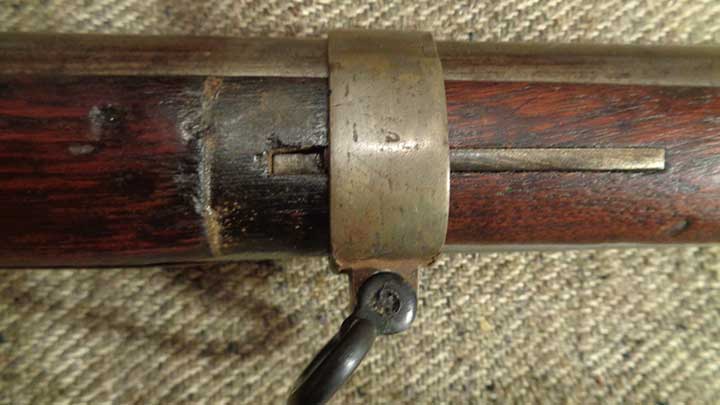 A loose band on one of the Fenian rifle-muskets, an example of some of the ill fitting parts found on them.