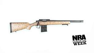 christensen Arms Ridgeline Scout bolt-action rifle right-side view gun brown stock black barreled action