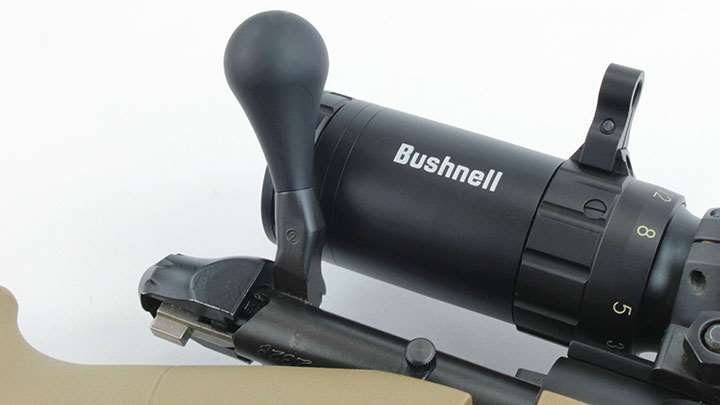 A closer view of the bolt handle on the Model 783.