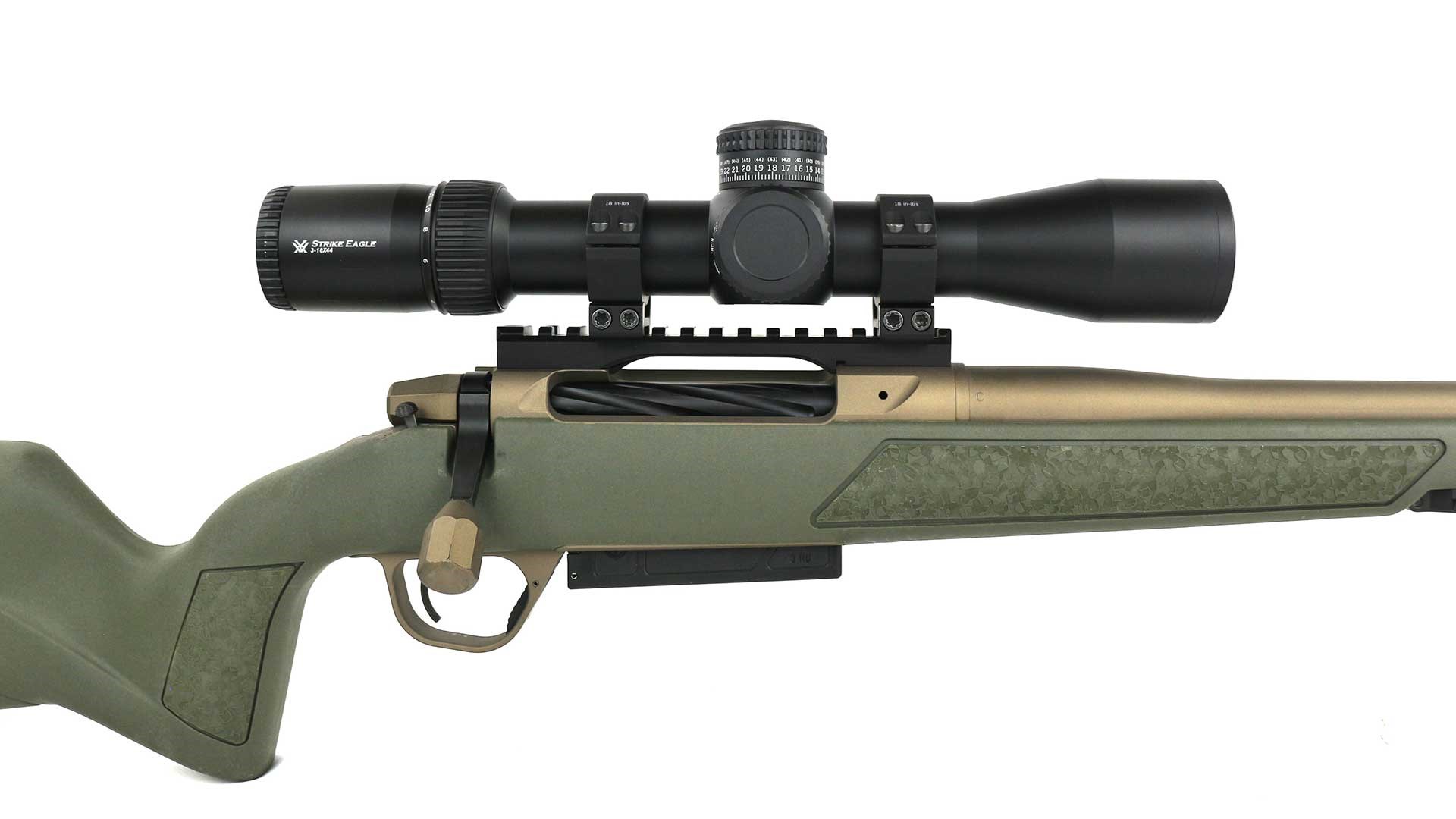 Right side of the Christensen Arms Evoke action with a mounted Vortex optic.