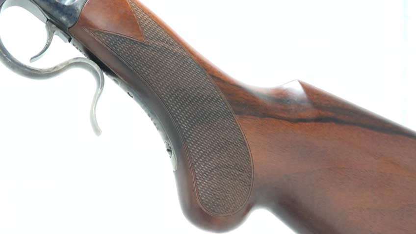 wood rifle stock brown metal carving walnut satin finish