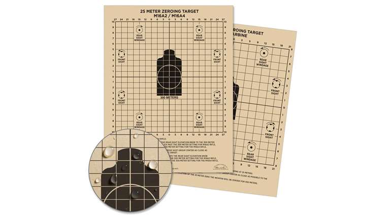 Rite In The Rain 25 Meter M16A2/M4 Zeroing Targets