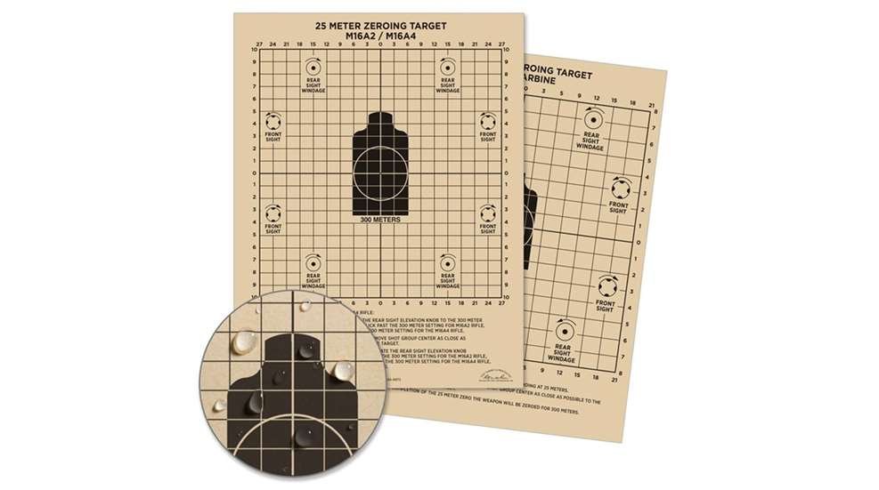 Rite In The Rain 25 Meter M16A2/M4 Zeroing Targets