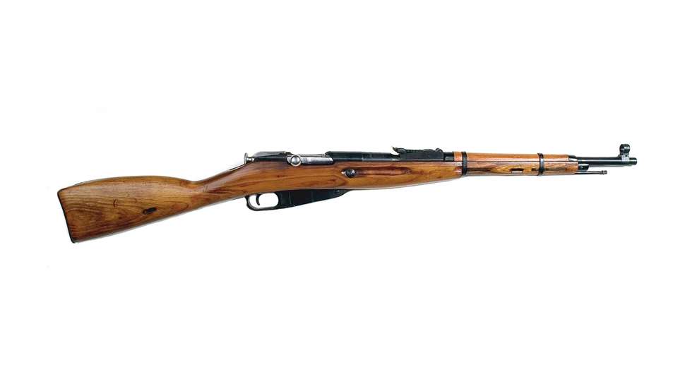 right side bolt-action rifle carbine wood stock gun surplus Russian guns