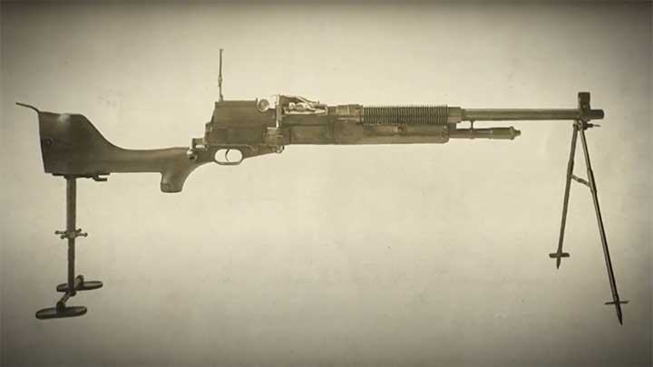 The French designed M1909 &quot;Benet Marcie&quot; light machine gun.
