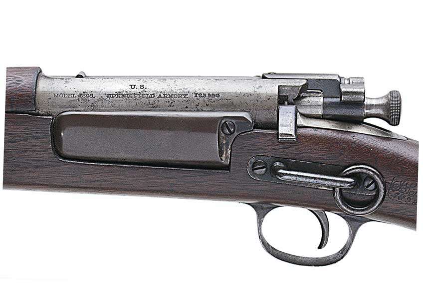 This U.S. Model 1898 carbine has an unaltered cavalry ring and bar arrangement for attachment of a sling.
