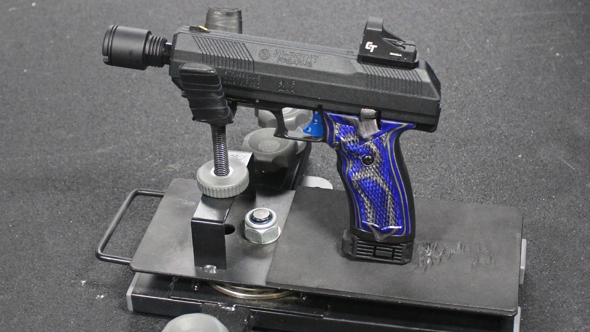 handgun pistol in rest at shooting range