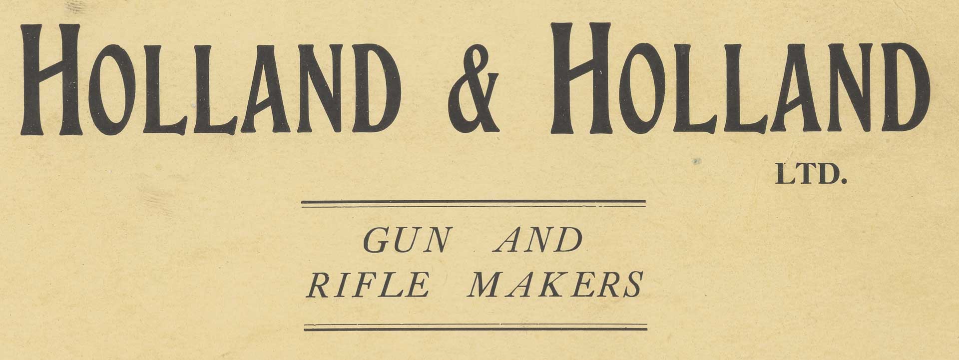 holland and holland logo name text gun and rifle makers