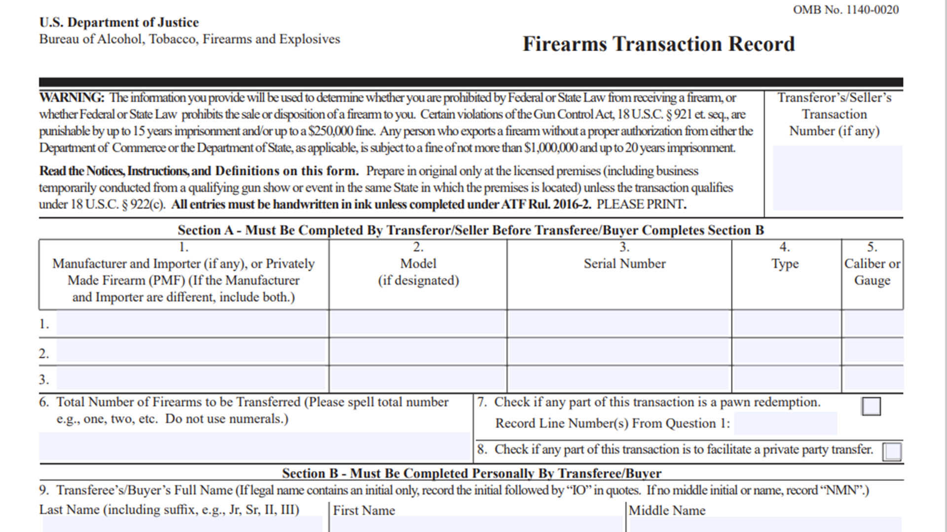 New 4473 Released By BATFE An Official Journal Of The NRA