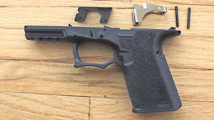 The Brownells Polymer80 PFC9 Compact frame and frame parts from Lone Wolf Distributers used in the build.