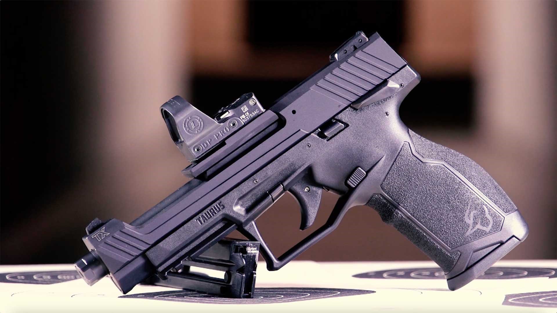 Left side of the Taurus TX22 Competition pistol.