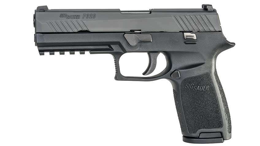 SIG Sauer P320 Full-Size left profile shown on white.