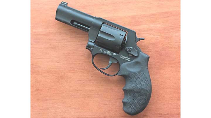 A view of the left side of the Taurus Defender 856UL revolver.