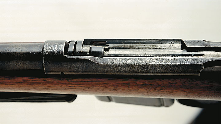 A closer look at the markings on a Model 1885 Remington-Lee U.S. Navy contract rifle.