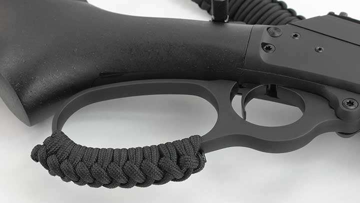 The &quot;big loop&quot; lever with paracord wrapping attached.