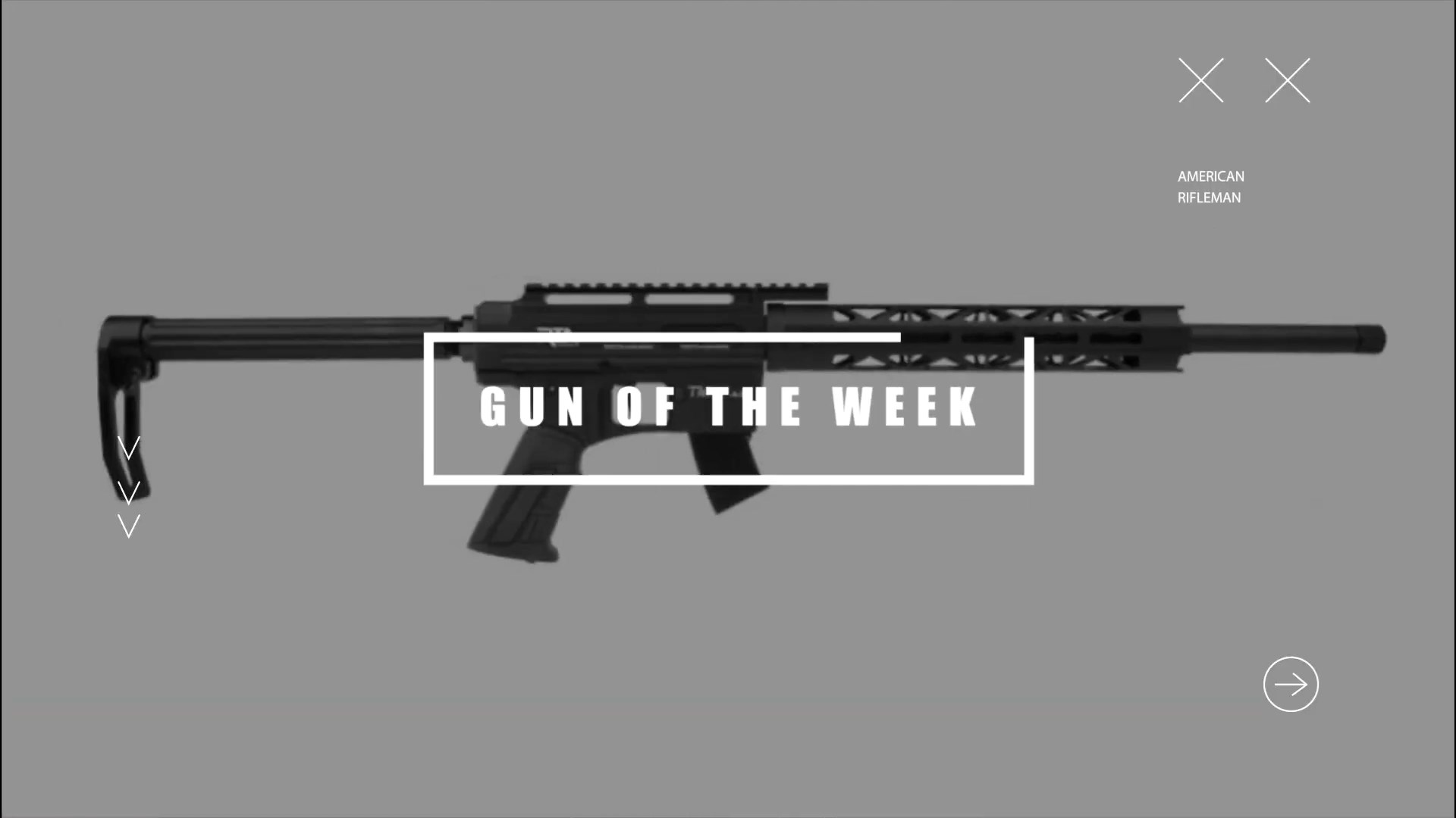 Rock Island Armory TM22 GUN OF THE WEEK text on image overlay white box .22LR rifle right-side view