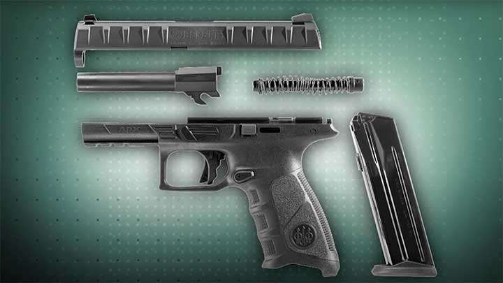 A disassembled view of the Beretta APX.