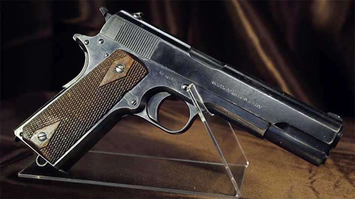 Officers of the &quot;lost battalion&quot; were armed with the M1911 chambered in .45 ACP.