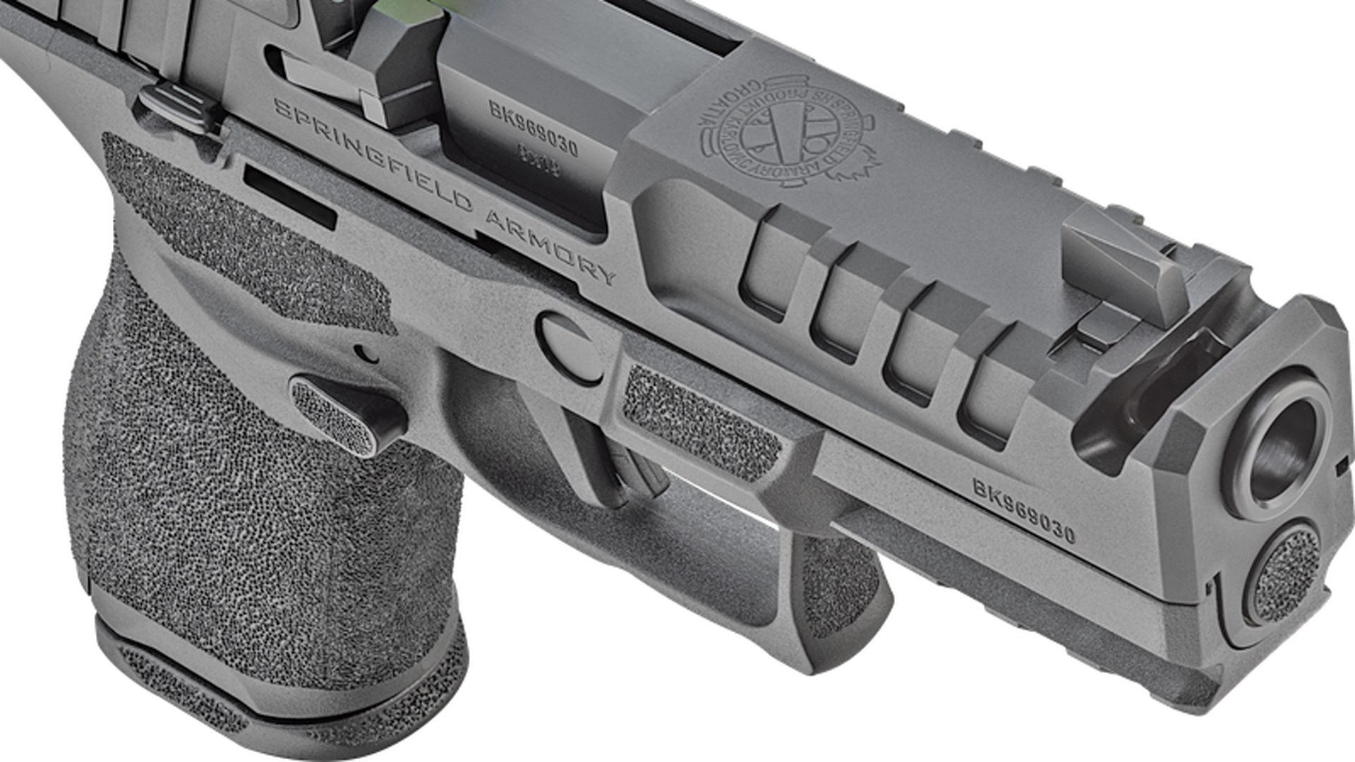 Top view of the Springfield Armory Echelon 4.0C Comp slide and muzzle.