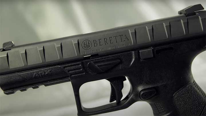 The large and spaced out slide serrations on the Beretta APX.