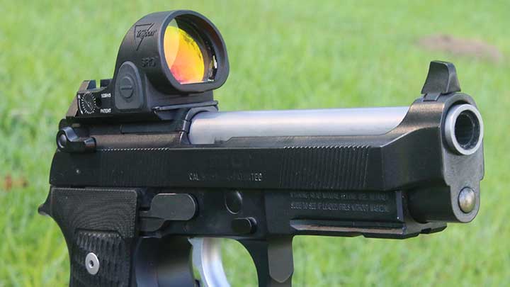 A closer look at the Trijicon SRO mounted to the LTT RSO mount.