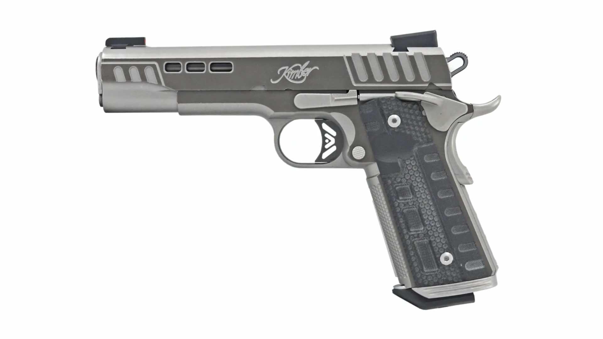 Kimber America Rapide Black Ice 10 mm Auto left-side view stainless steel gun gray silver semi-automatic