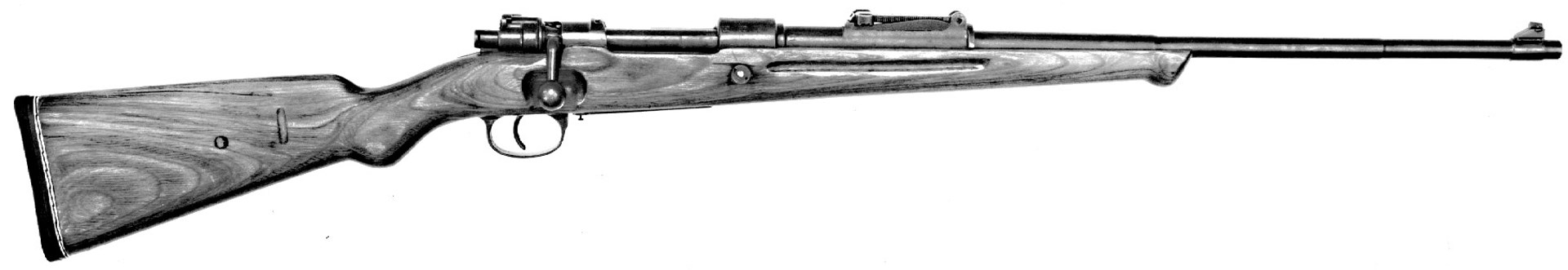 Right-side view sporterized mauser 98k rifle