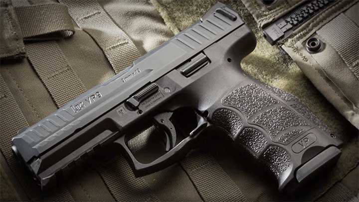 The Heckler &amp; Koch VP9 polymer-framed striker-fired handgun.