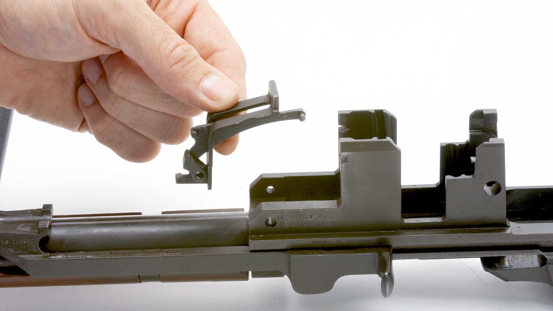 gun rifle hand parts metal firearm disassembly procedure