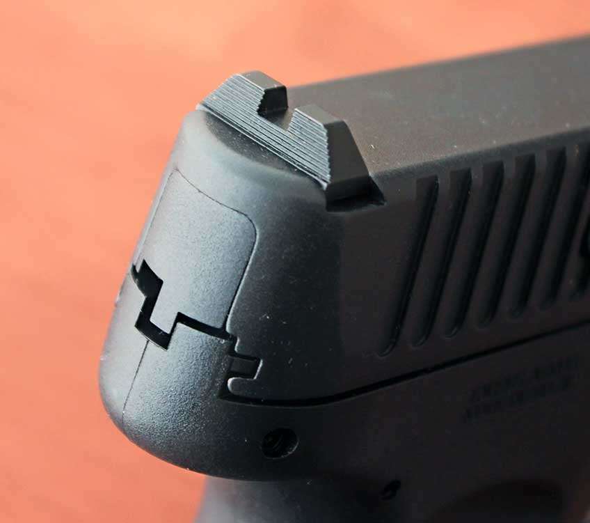 Tuarus G3c rear view sight closeup