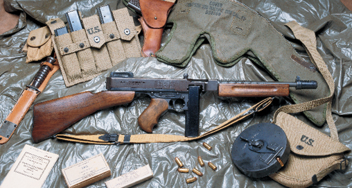 GUN PRESENTATION CUSTOM CASE TRADE LABEL for THOMPSON SMG 1928 a1 m1 tommy gun 