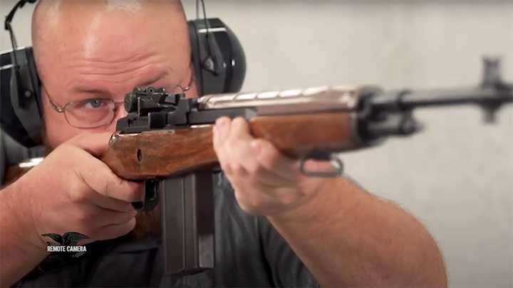 Shooting a more recent production Springfield Armory M1A, the semi-automatic version of the M14.