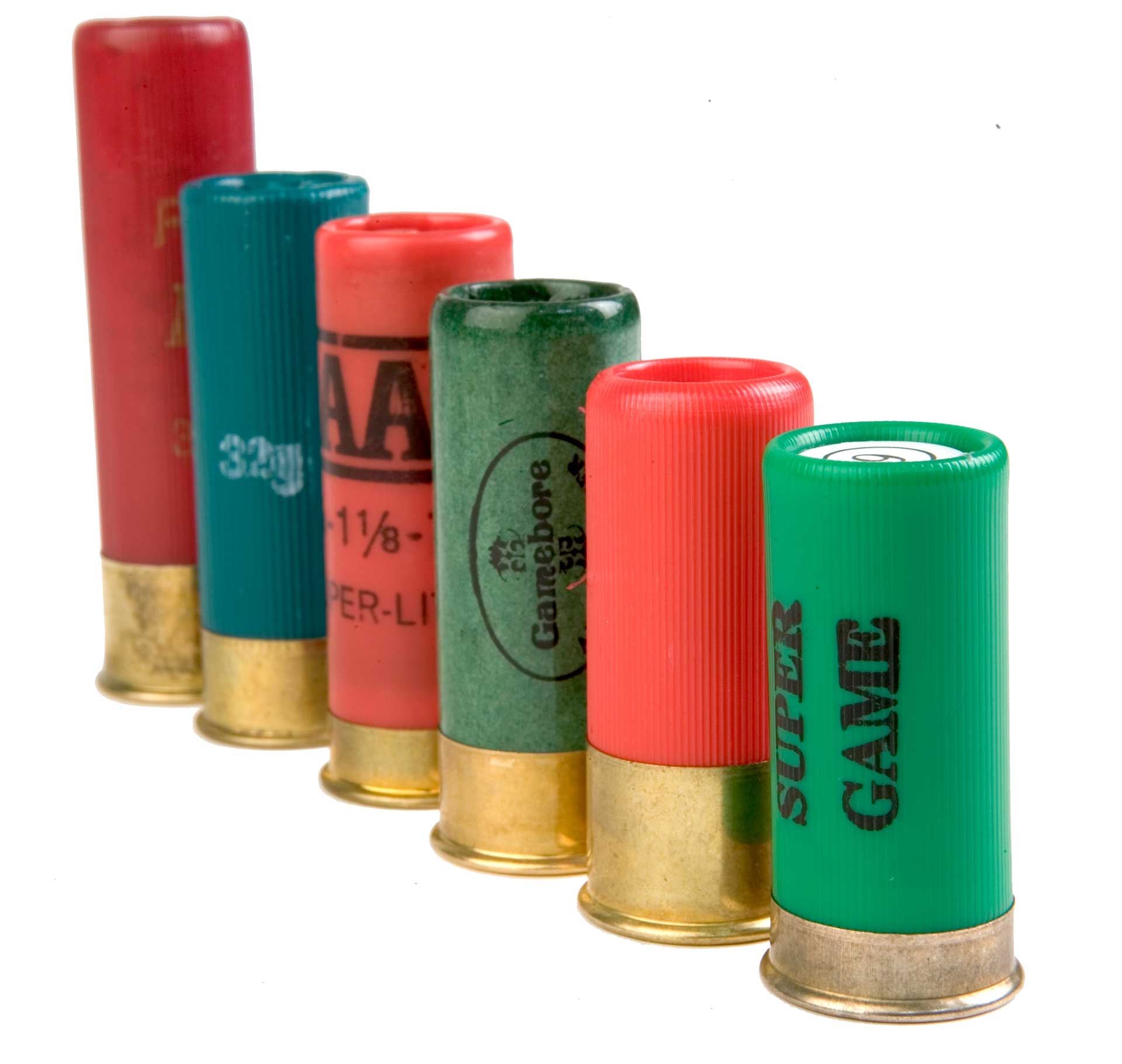 stack row cylinders ammunition shells shotshells 12 gauge shotgun