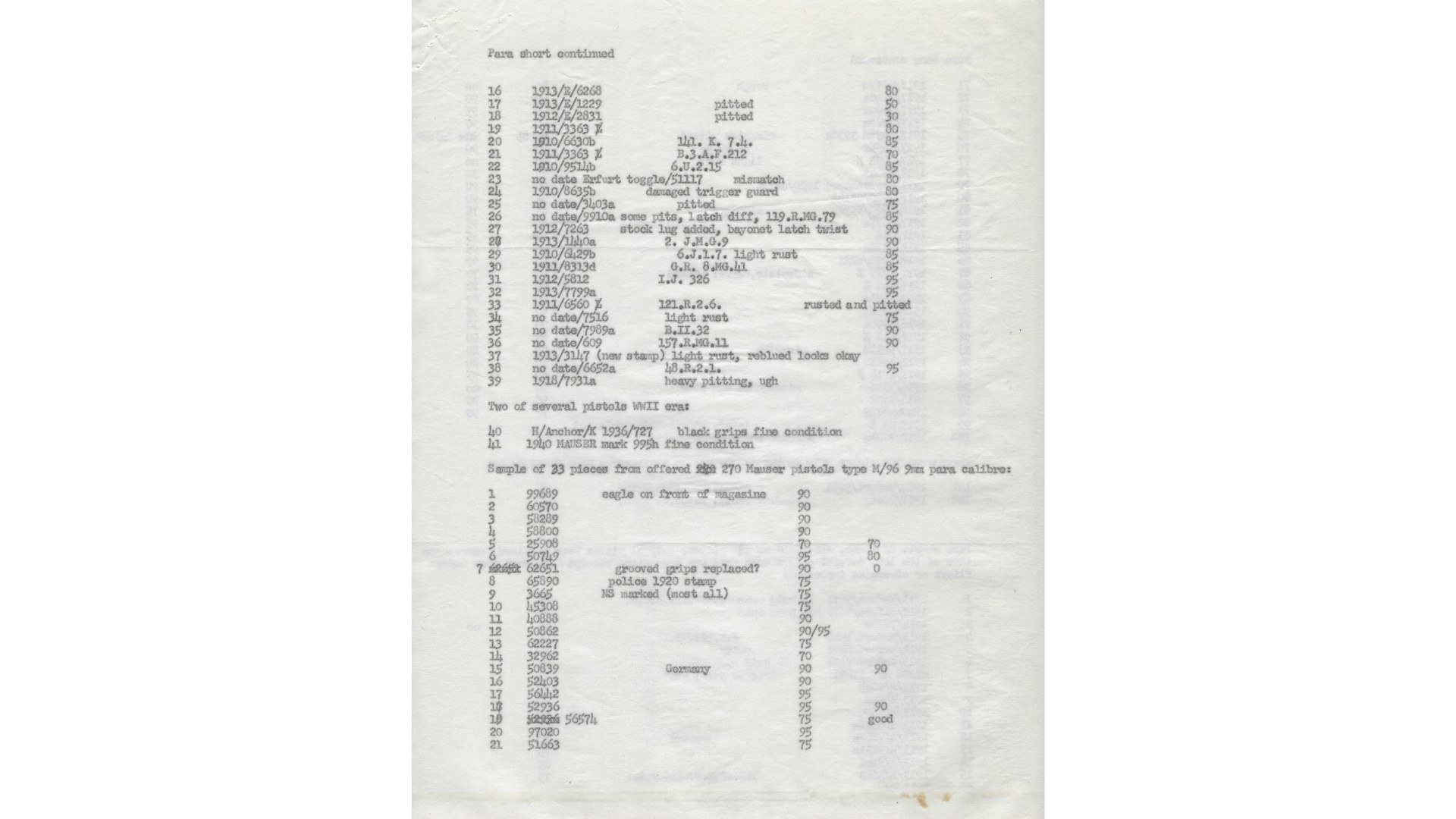 document scan charlie rausche idf auction listing