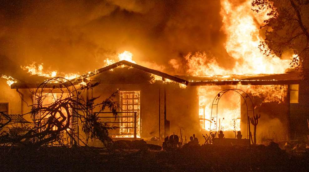 Home fully engulfed in flames