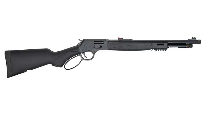 Right-side view on white background of Henry Model X Series lever-action rifle.
