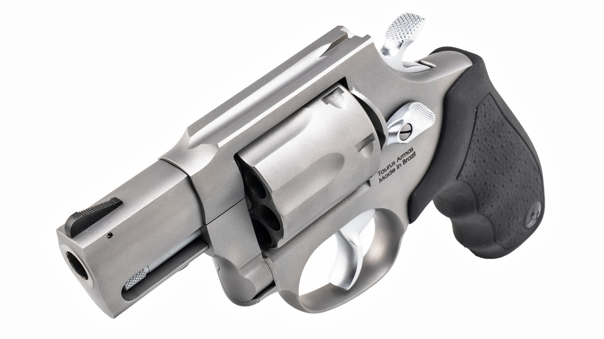 Angled top view of the Taurus 817 revolver.