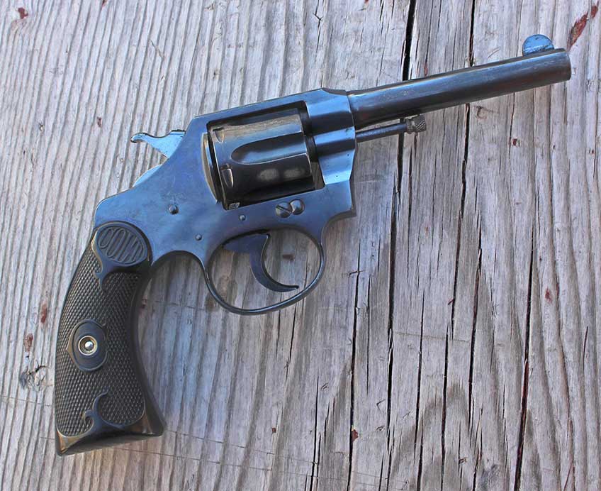 colt police positive right-side view revolver on wood