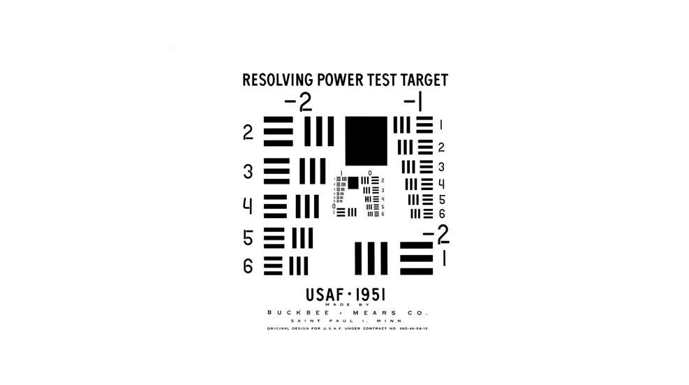 USAF 1951 resolving power test target black lines resolution clarity testing optics riflescope binoculars spotting scope