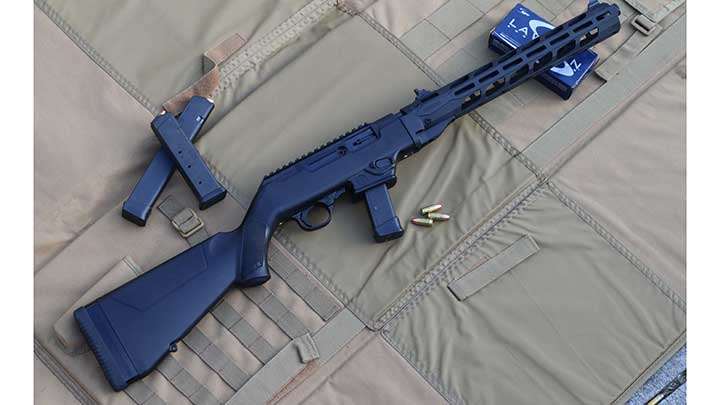 An example of a pistol-caliber carbine that could be used in the 3x5 drill.