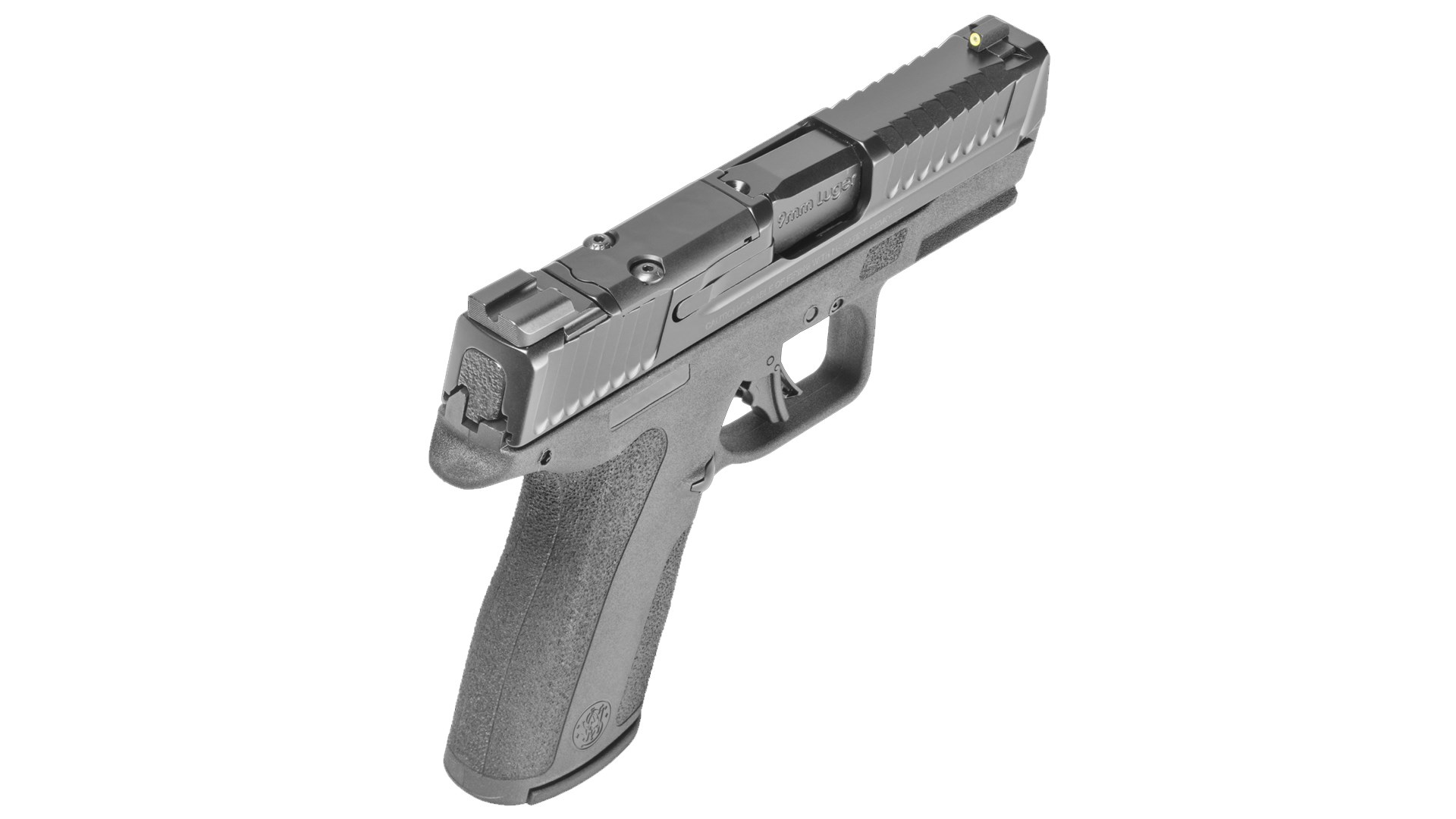 Top-rear view of the Smith & Wesson Shield X pistol.