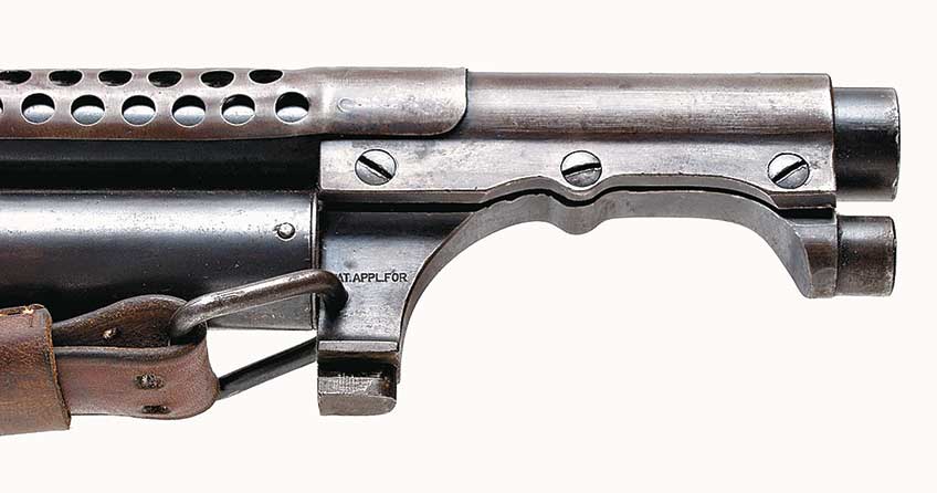 The addition of the ventilated top handguard and the bayonet lug are what sets the “trench” guns apart from riot guns.