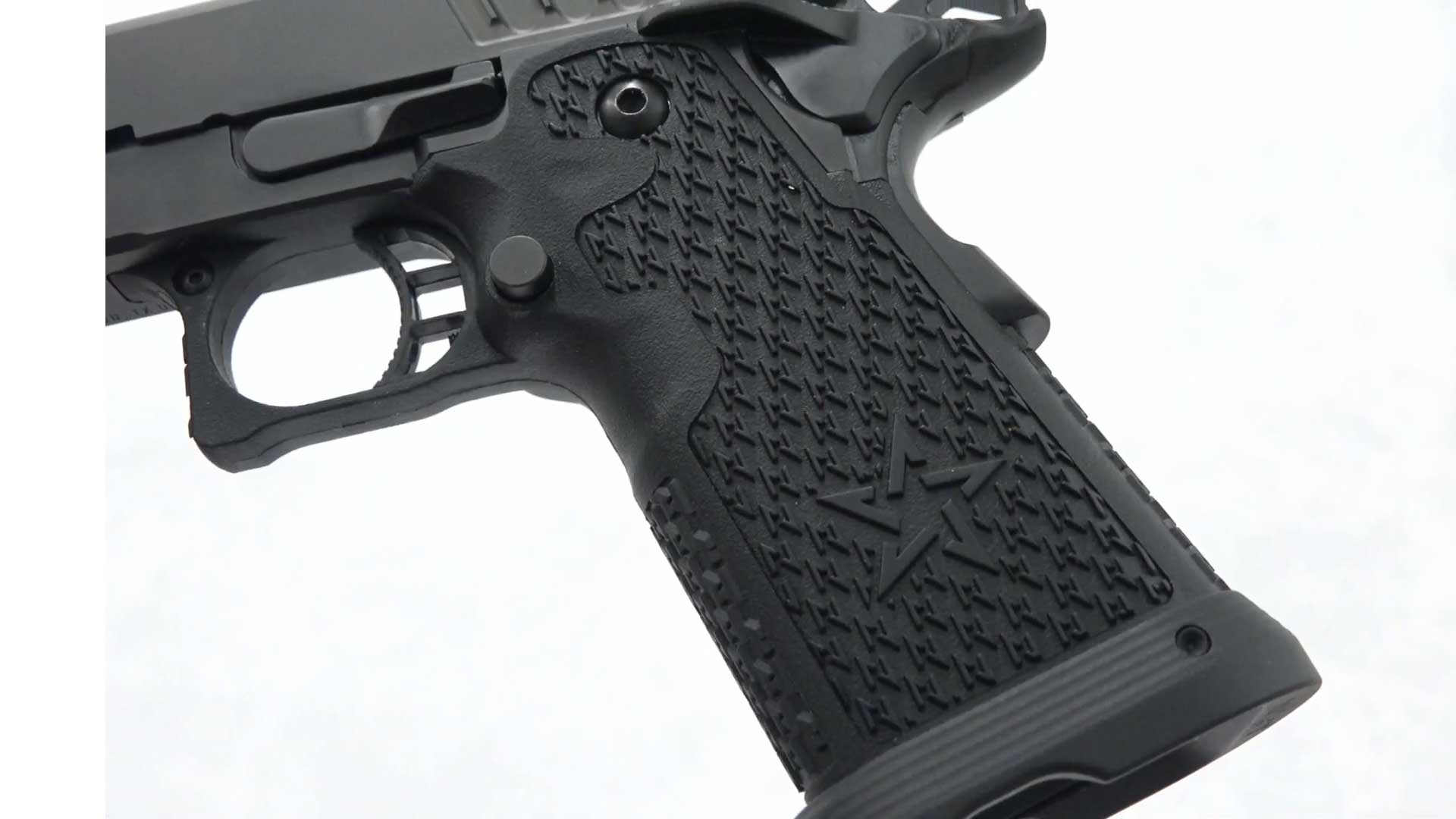 staccato xl left-side frame gun handgun grip black plastic texturing