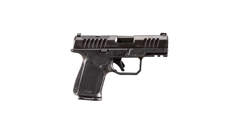 Rost Martin RM1S 9 mm pistol right-side view black polymer grip serrated slide with tenifer finish