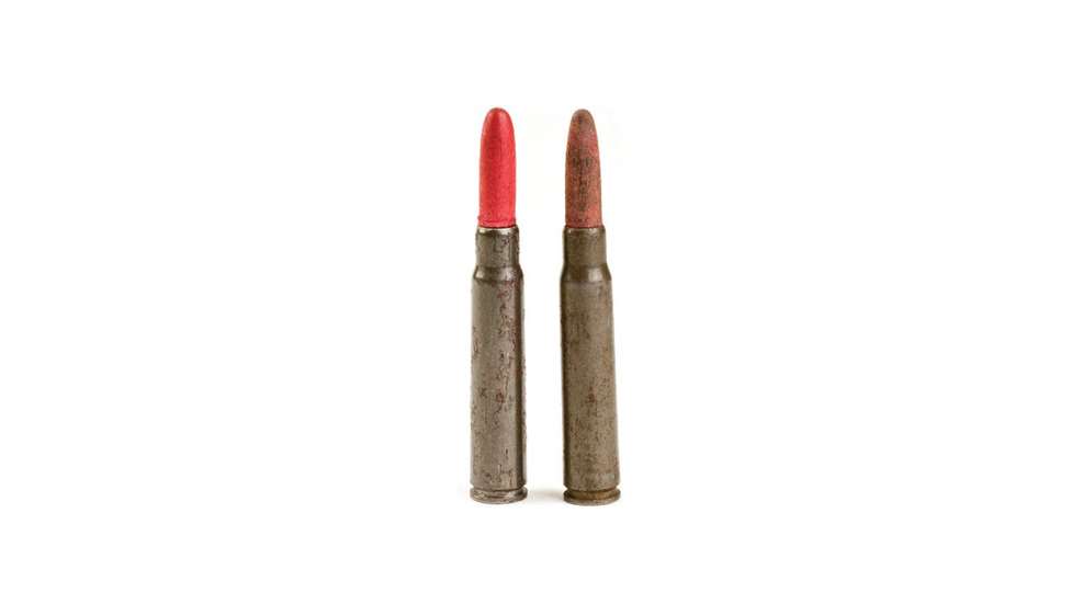 old ammunition military training exercise wood bullet cartridge