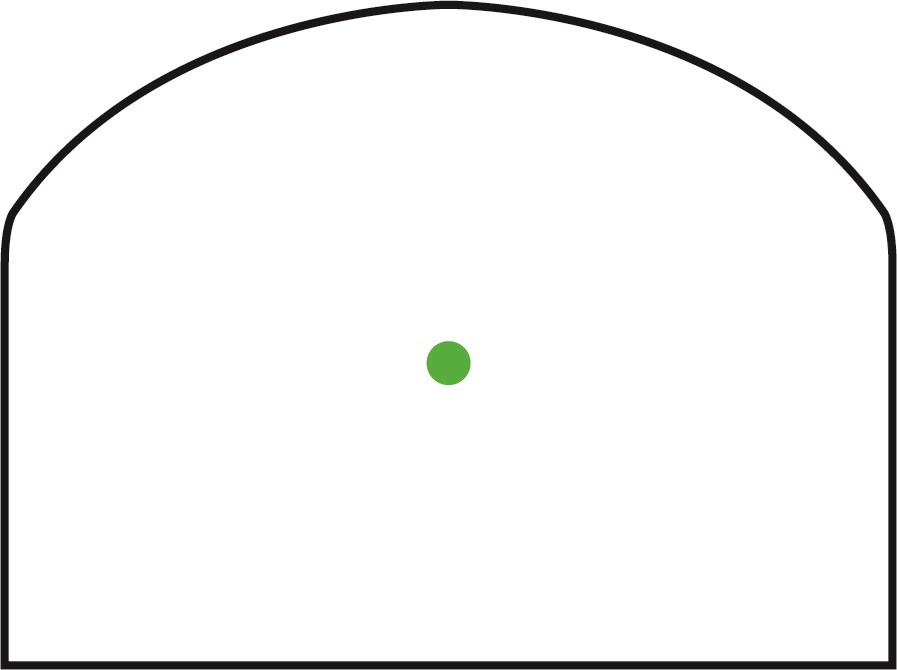 Green dot inside of a Trijicon RMR-shaped optic window.