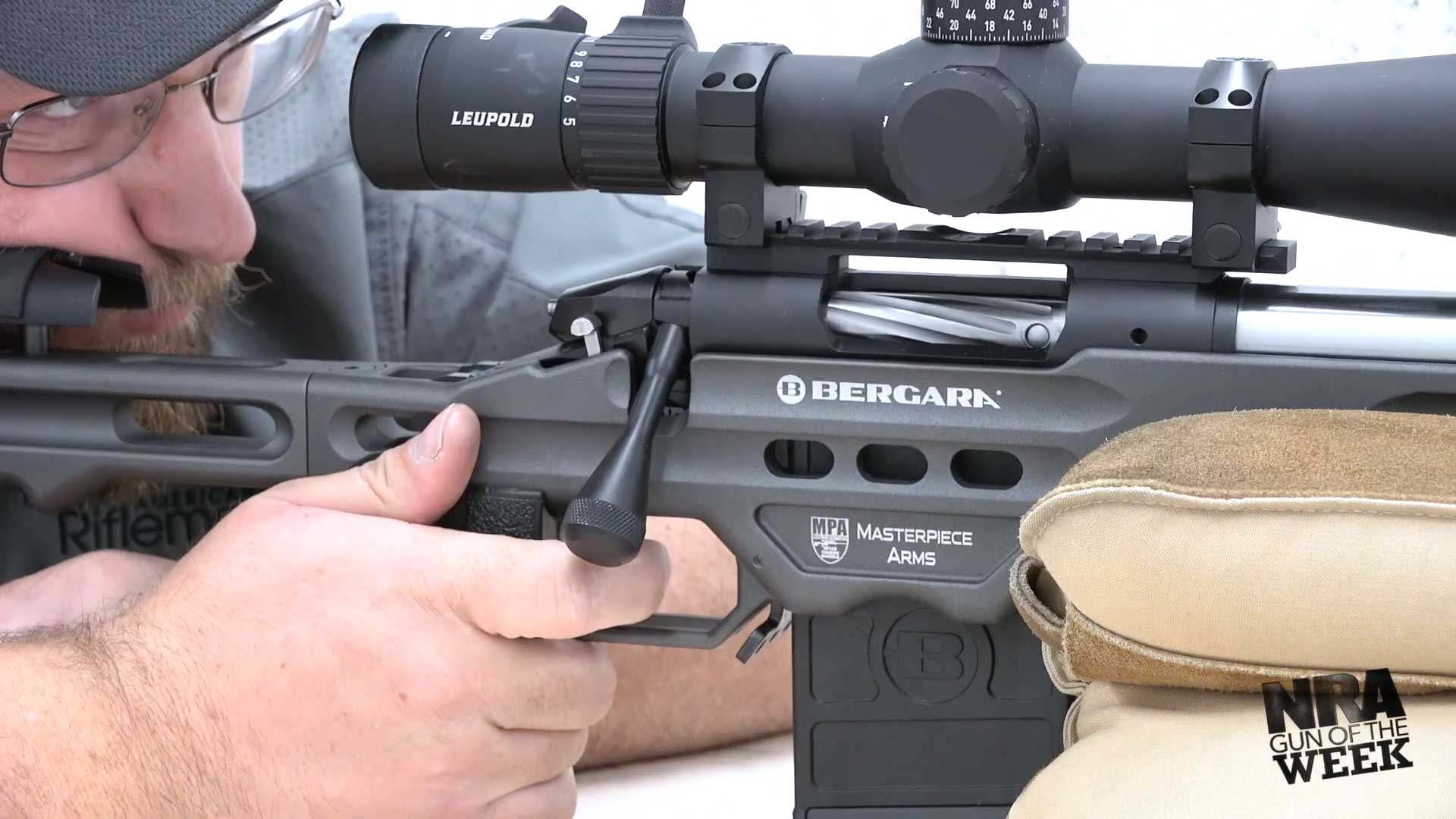 Bergara Premier Competition rifle right side closeup action rifle shooter trigger arm hand gun rifle